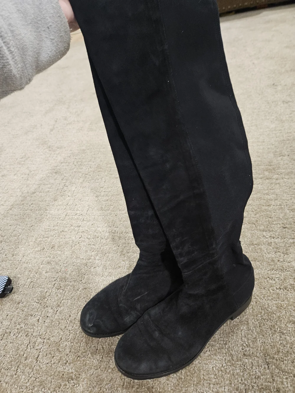 Black Over-the-Knee Women’s Suede Stretch Boots